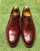 Bespoke Handmade Red Color Genuine Leather Wing Tip Brogues Men Oxford Shoes - £170.84 GBP