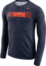 Nike Virginia Cavaliers Blue Dri-FIT Cotton Slub Logo Long Sleeve T-Shirt NEW XL - £26.95 GBP