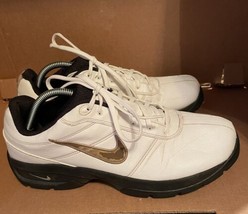 2001 Vintage Nike SP-3 Golf Shoe Spiked White Gold Mens Size 10.5 312240-121 - $32.99