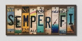 Semper Fi License Plate Tag Strip Novelty Wood Sign WS-014 - £43.92 GBP