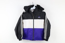 Vintage 90s Adidas Boys Small Spell Out Color Block Hooded Windbreaker J... - $39.55