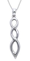 Jewelry Trends Sterling Silver Celtic Linear Infinity Knot Pendant Necklace 18&quot; - £28.94 GBP