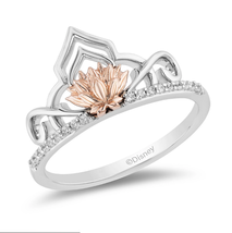 Enchanted Disney Jewelry Engagement Ring 1/10 CTTW Jasmine Lotus Wedding Ring - £57.54 GBP