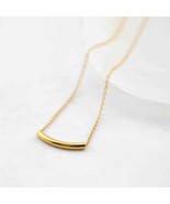Gold Curved Tube Necklace - £11.73 GBP