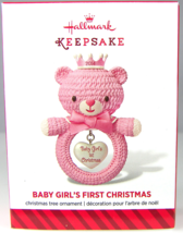 Baby Girl&#39;s First Christmas 2014 Hallmark Holiday Ornament NIB Princess Bear - £9.90 GBP