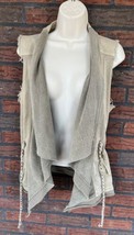 BKE Outerwear Beige Vest Medium Sleeveless Stretch Open Jacket Distresse... - £13.55 GBP