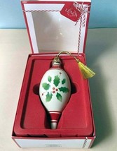 Lenox Holiday Spire Porcelain Ornament Handpaint Stripe Holly &amp; Berry 2020 New - £24.59 GBP