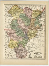 1902 Antique Map Of The County Of Kildare / Ireland - £19.74 GBP