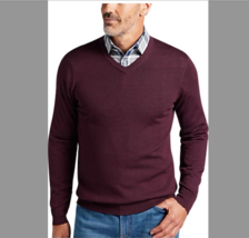 Joseph Abboud Modern Fit V-Neck Merino Wool Sweater - size:XL colour:Wine - $37.39