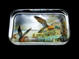 Vintage Paperweight, Mallard Ducks in Flight, Iridescent Foil Art, Via Vermont - £11.66 GBP