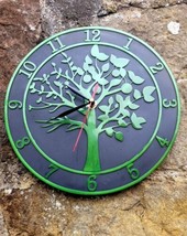 Handmade Epoxy Resin Wall Clock Tree of Life Pagan Viking Witch Rock Got... - $34.37