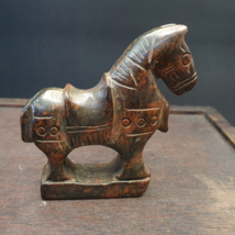 Antique Stone Chinese Jade Stone hand carved Mystic Horse Figurine - $82.45