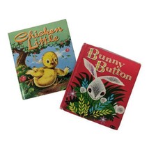 Vintage Whitman Tell-A-Tale Children&#39;s Books Bunny Button &amp; Chicken Little - £15.98 GBP