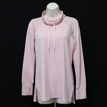 RBX Women&#39;s Pullover Sweatshirt Top S Small Cowl Neck Mesh Back Pink Lon... - $14.26