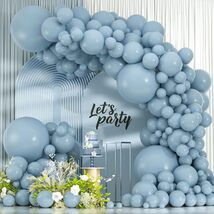 114pcs Dusty Blue Balloon Arch Kit Retro Aqua Party Garland Decorations - $38.99