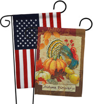 Autumn Blessings Turkey - Impressions Decorative USA - Applique Garden Flags Pac - £24.61 GBP