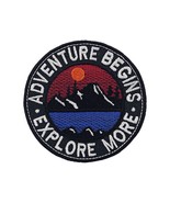 Hiking Tourism Embroidered Patch Adventure Begins Explore More Size 3.5x3.5 '' - £5.93 GBP