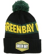 Green Bay City Name Winter Knit 3D Rubber Patch Pom Beanie Hat (Black/Gr... - £15.94 GBP