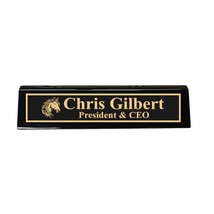 Desk Wedge Name Plate - PERSONALIZED - Horse - 11 Inches (Genuine Walnut) - $43.11