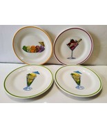 4 Ice Cream Appetizer Desert Plate Porcelain 8&#39;&#39; Sundae Banana Split Waf... - $23.03