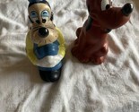 Goofy And Pluto Ceramic Figurine Walt Disney Products 9&quot; Tall Vintage 80... - £35.56 GBP