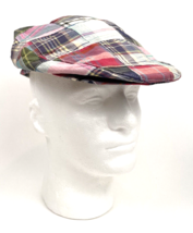 Vintage Cabbie Madras Plaid Hat Patchwork Cap Golf Newsboy Driver Cavanaugh - $68.00