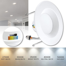 5&quot;/6&quot; Selectable Color 2K-5K 15w LED Recessed Retrofit Dimmable Can Light Each - £4.66 GBP
