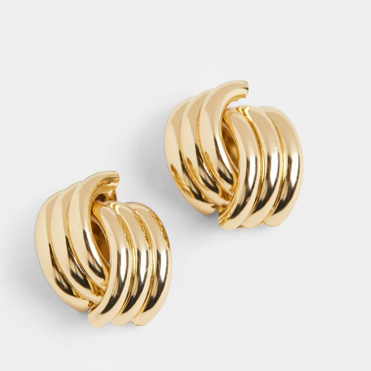 Claw Knot Stud Earring - Gold