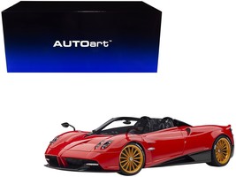 Pagani Huayra Roadster Rosso Monza Red and Carbon with Luggage Set 1/18 Model - $657.99 CAD