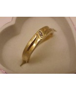 Estate Vintage 2 Diamonds Unisex Wedding Band 14kt Yellow Gold  Ring - $295.50