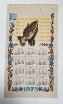 1973 Cloth Wall Calendar Hanging Praying Hands Christian Kitchen Prayer Vintage - £8.65 GBP