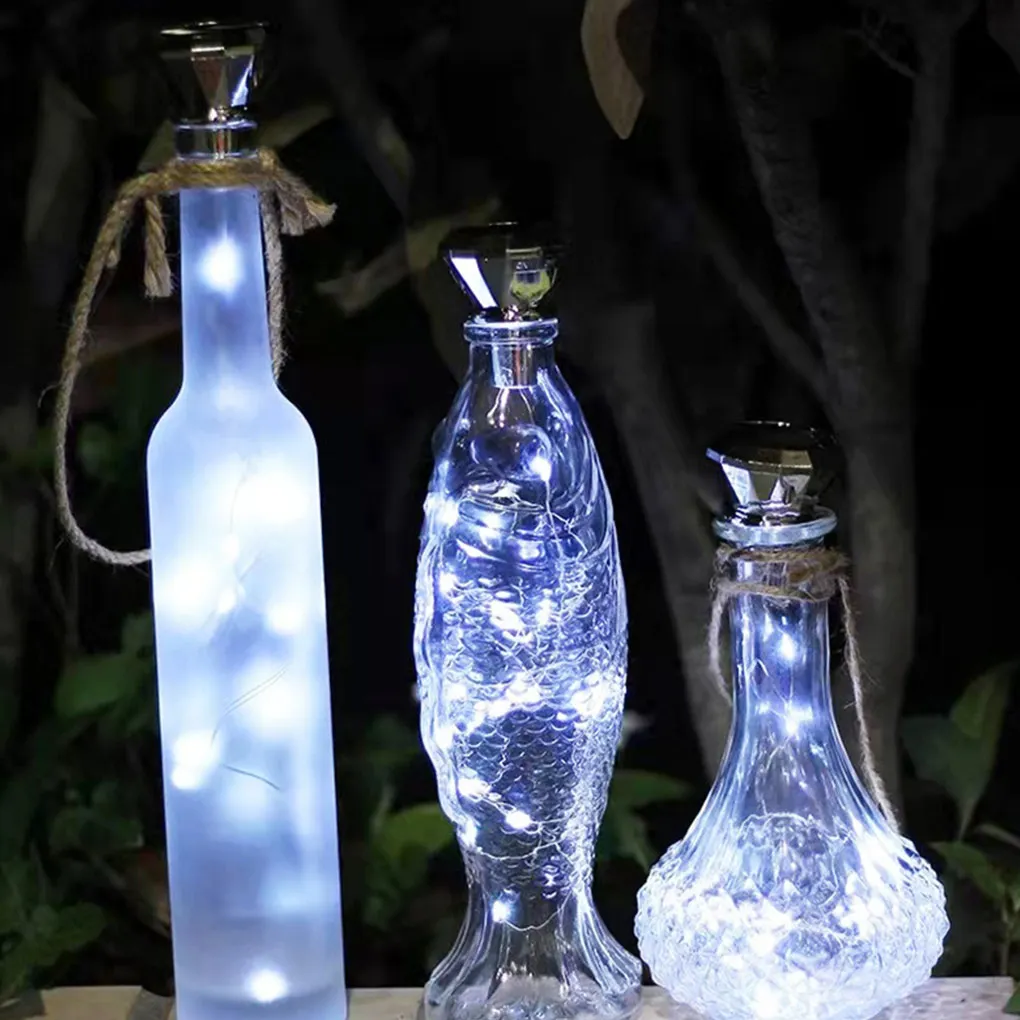 10 Pieces Wine Bottle String Light Solar Holiday Atmospheres Cork Lamp Chain Law - £220.70 GBP