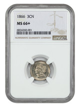 1866 3CN NGC MS66+ - $1,782.38