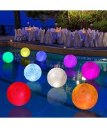 8 Pcs Full Moon Floating Pool Lights Bulk 14&#39;&#39; Solar Rechargeable Led Po... - £70.11 GBP