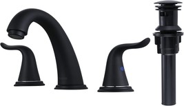 Wowow Widespread Bathroom Faucet 3 Hole Black Widespread Faucet 8 Inch Center - £67.13 GBP