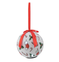 NEW LED Christmas Ornament w/ candy canes, holly &amp; stockings 3 inches pl... - £4.74 GBP