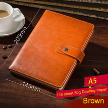 Brown PU Leather Lined Paper Diary Journal Business Notebook for Man and... - £17.70 GBP