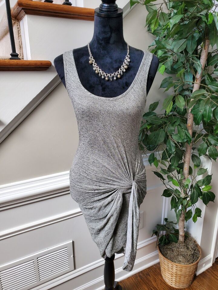A+ Allen Women's Gray Polyester Scoop Neck Sleeveless Casual Knee Length Dress Item image 8