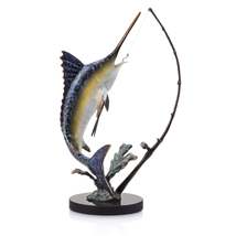 Fighting Marlin with Tackle Sculpture - $264.00