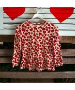 Tommy Bahama Long Sleeve Cotton Red and Gold Hearts Ruffle Top-Girl&#39;s Si... - $18.80