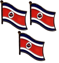 Pack of 3 Costa Rica Single Flag Lapel Pins - $10.95