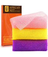 3 Pieces African Bath Sponge African Net Long Net Bath Sponge Exfoliatin... - $196.83 MXN