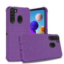 For Samsung A21 Ultimate Shockproof Armor 3in1 Hard PC Hybrid Case PURPLE - £6.41 GBP