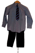 BOY'S CLOTHES: 1 GRAY SHIRT, 1 PAIR PANTS, 1 CLIP ON TIE 6 &amp; 6-7 (child G) - $7.00