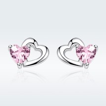 Heart-shaped Sterling Silver Earrings - £11.40 GBP