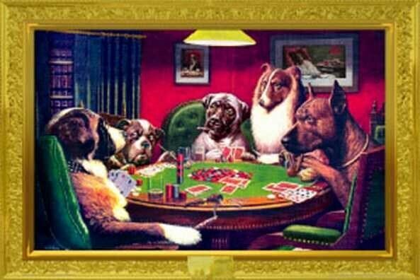 Dogs Playing Poker Poster C.M. Coolidge Bold Bluff-
show original title
... - $6.26