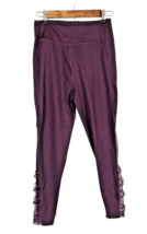 Victorias Secret Leggings Medium / 10 Purple 7/8 Mesh Sheer Lace High Waist RIse - £22.05 GBP