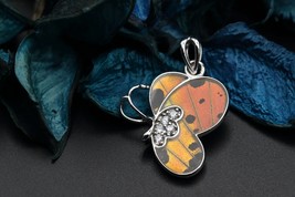 Navia Jewelry Butterfly Wings Urania ripheus Silver Pendant NP-51R Korea - £70.88 GBP