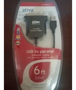 Ativa USB to Parallel Printer Cable 6ft Adapter Cable. Sealed. M24 - $582.03 MXN