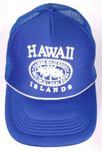 HAWAII ISLANDS Trucker Cap-Blue-Mesh-Rope Bill-Puff Letters-Snapback-Vtg... - $24.39